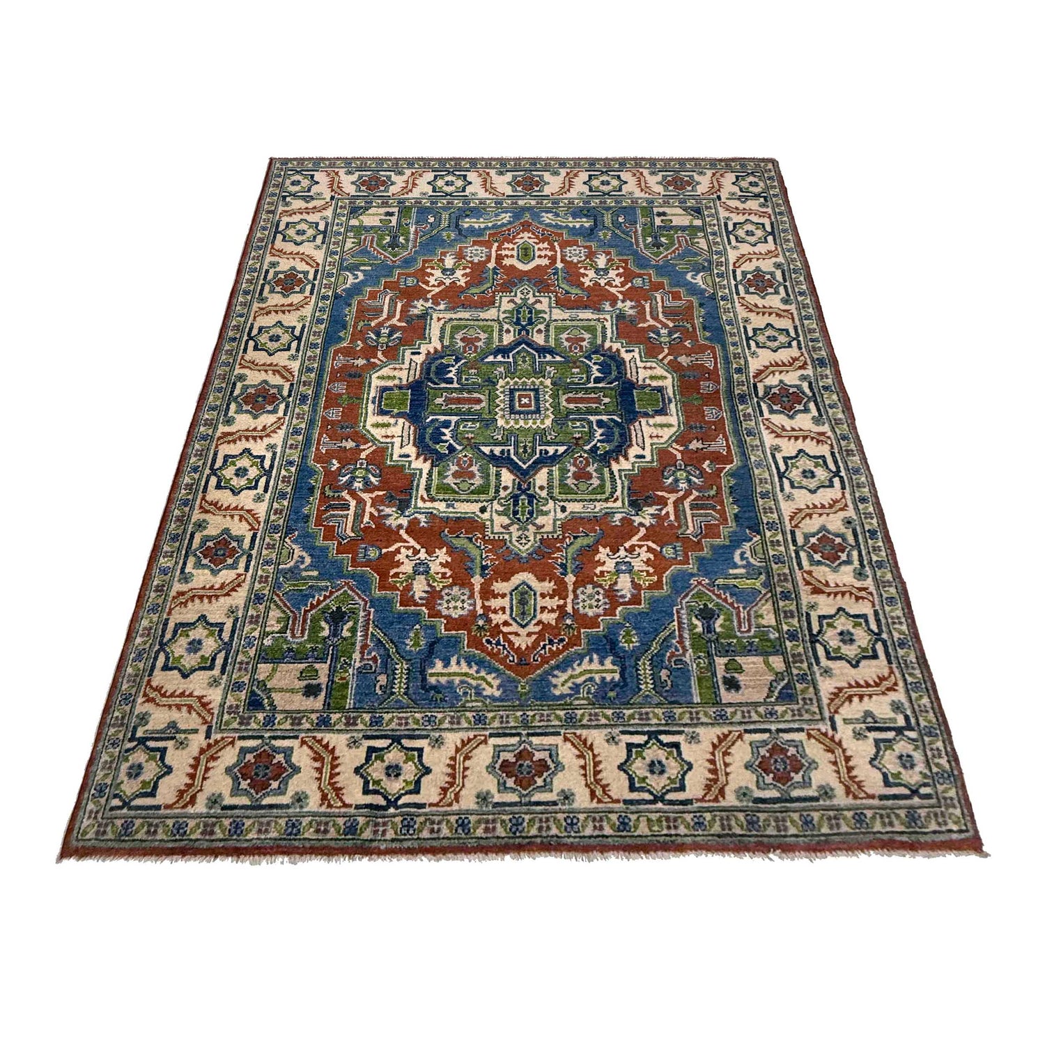 Hand Knotted Persian Design Heriz Rug 5' 1" x 7' 0" (ft) - No. G37586