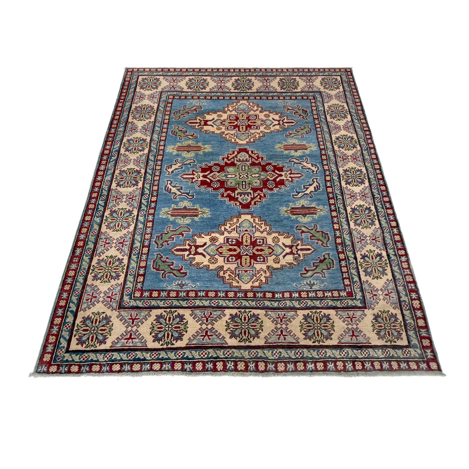 Blue Color Kazak Rug 4' 11" x 6' 9" (ft) - No. G37588