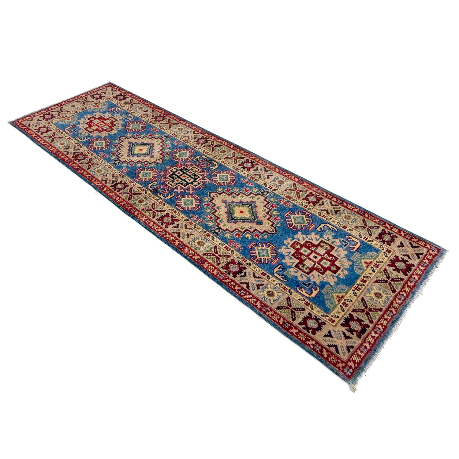 Hand Knotted Kazak Runner 2' 1" x 6' 3" (ft) - No. G37592