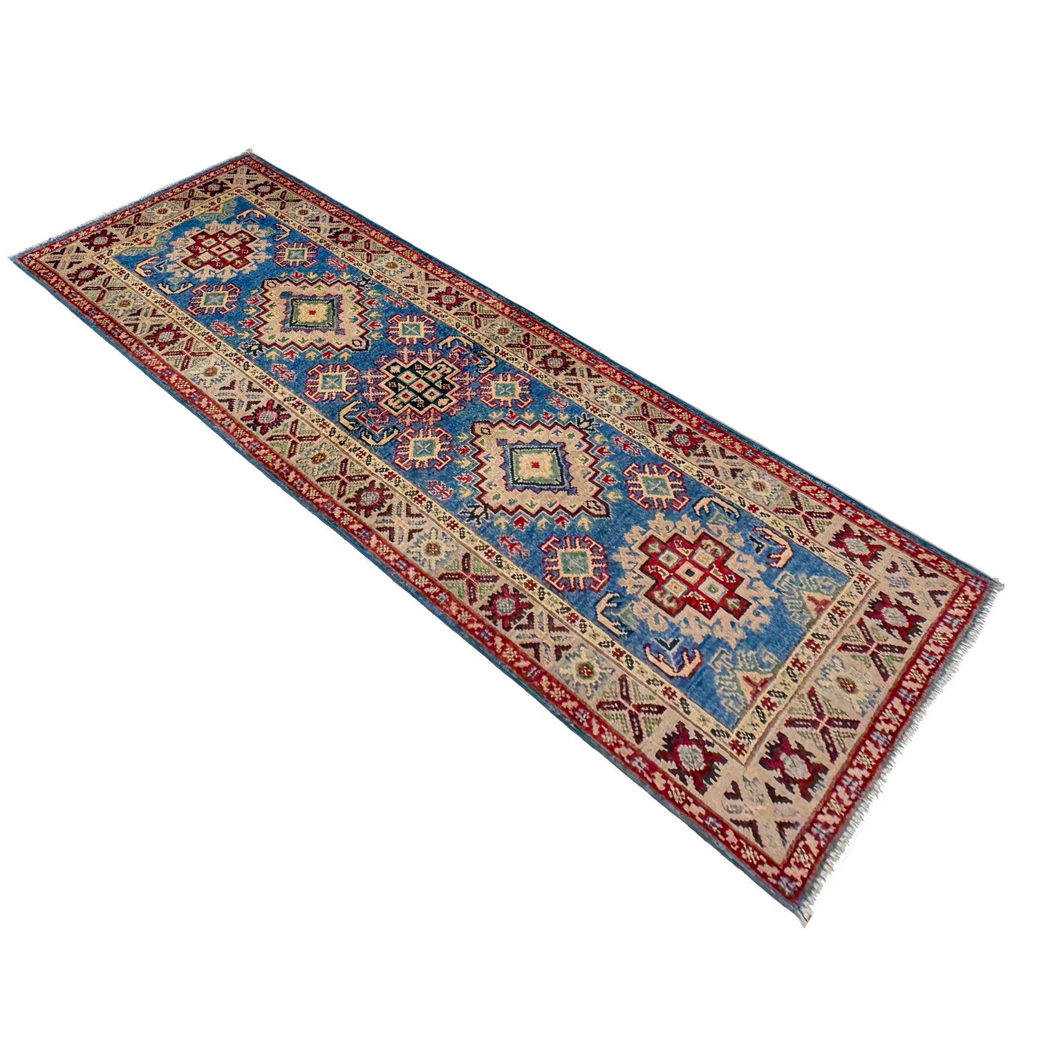 Hand Knotted Kazak Runner 2' 1" x 6' 3" (ft) - No. G37592