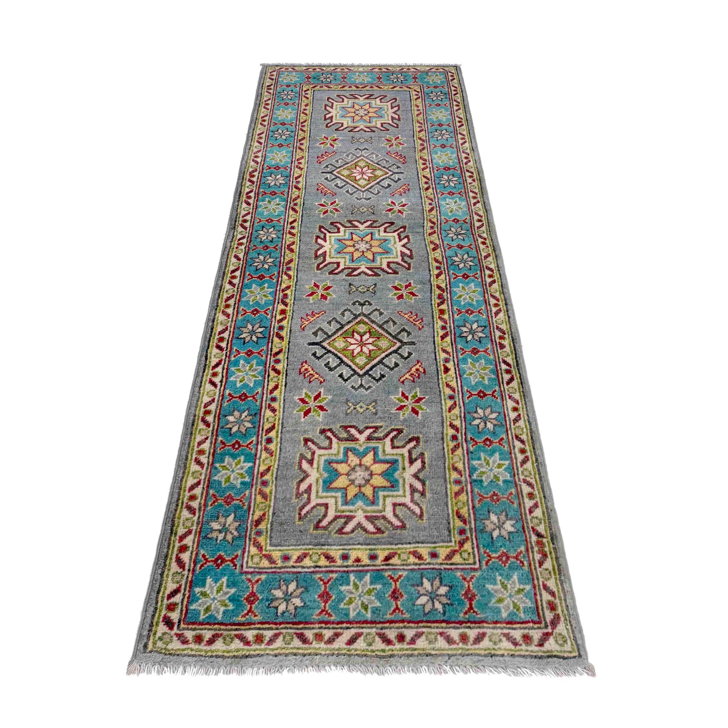 Grey Color Kazak Runner 1' 11" x 5' 7" (ft) - No. G37595