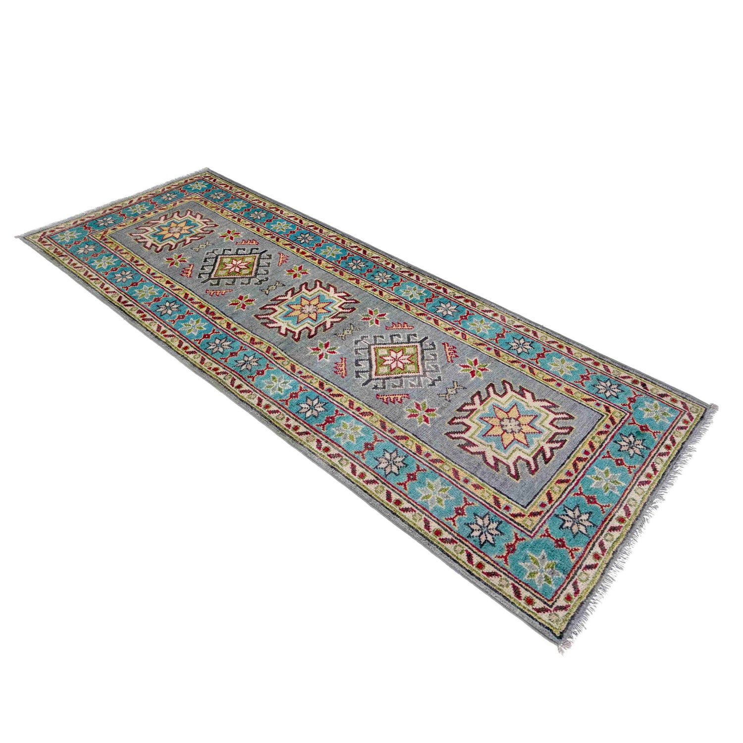 Grey Color Kazak Runner 1' 11" x 5' 7" (ft) - No. G37595