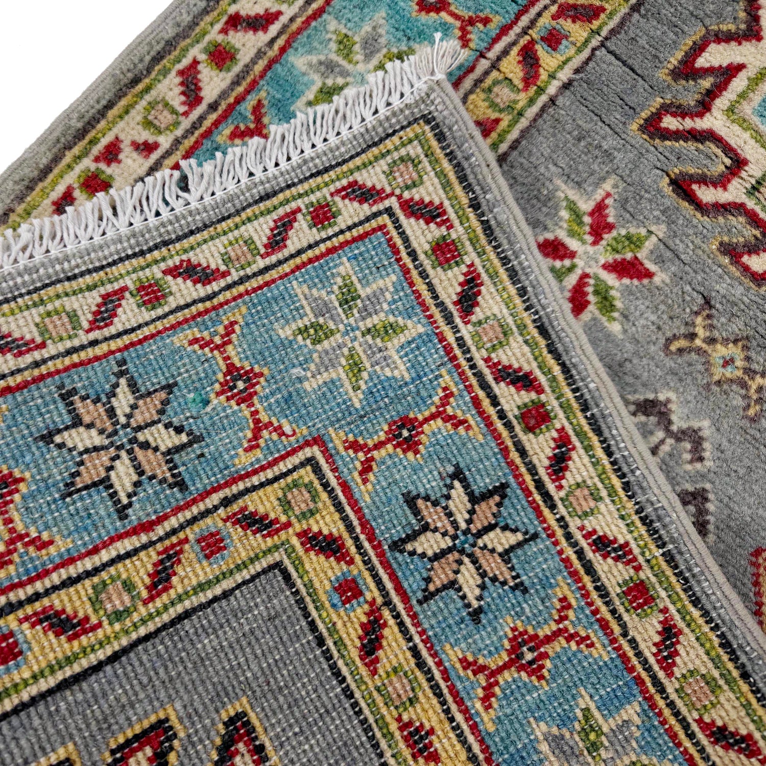 Grey Color Kazak Runner 1' 11" x 5' 7" (ft) - No. G37595
