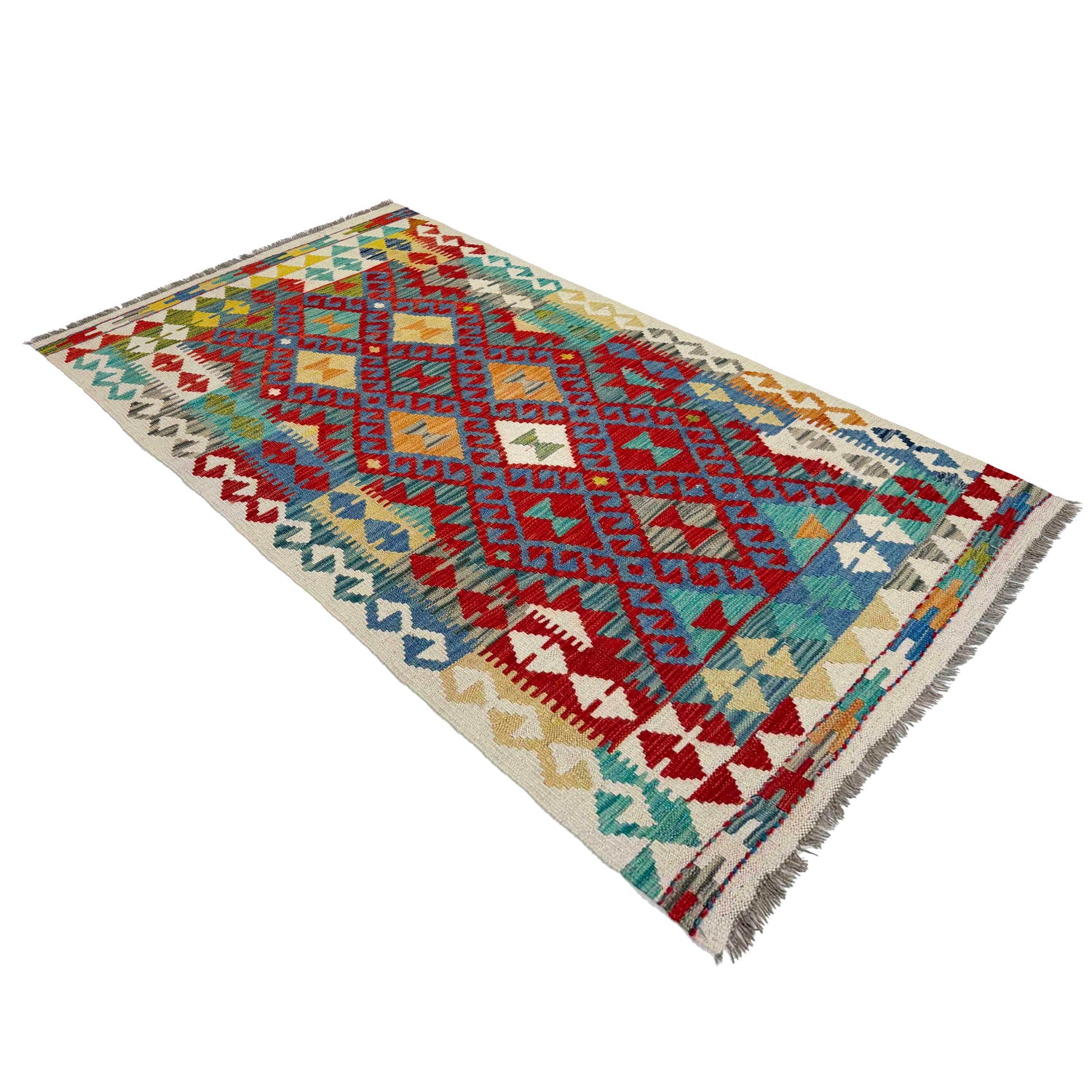 Handmade Vegetable Kelim 3' 1" x 5' 9" (ft) - No. G38576