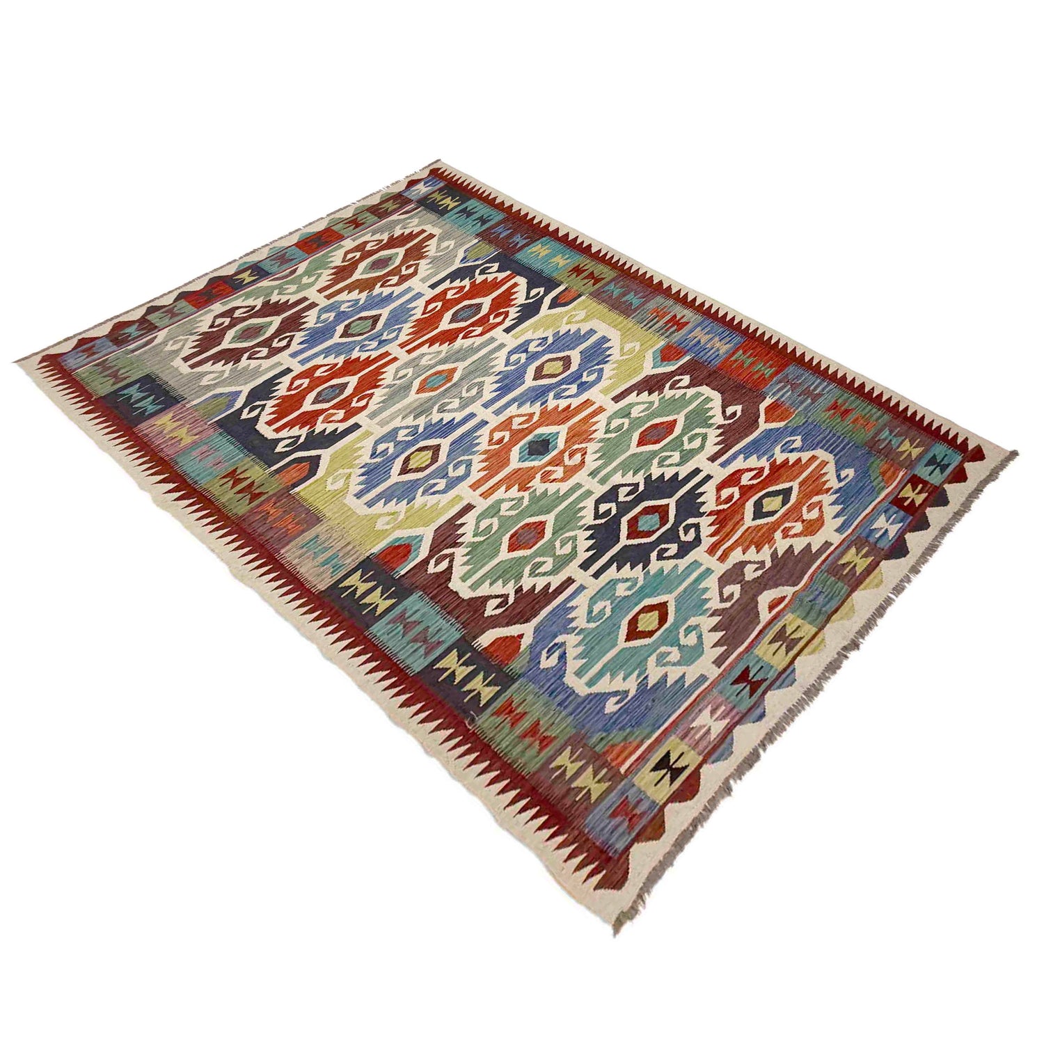 Handmade Vegetable Kelim 5' 10" x 9' 1" (ft) - No. G38824