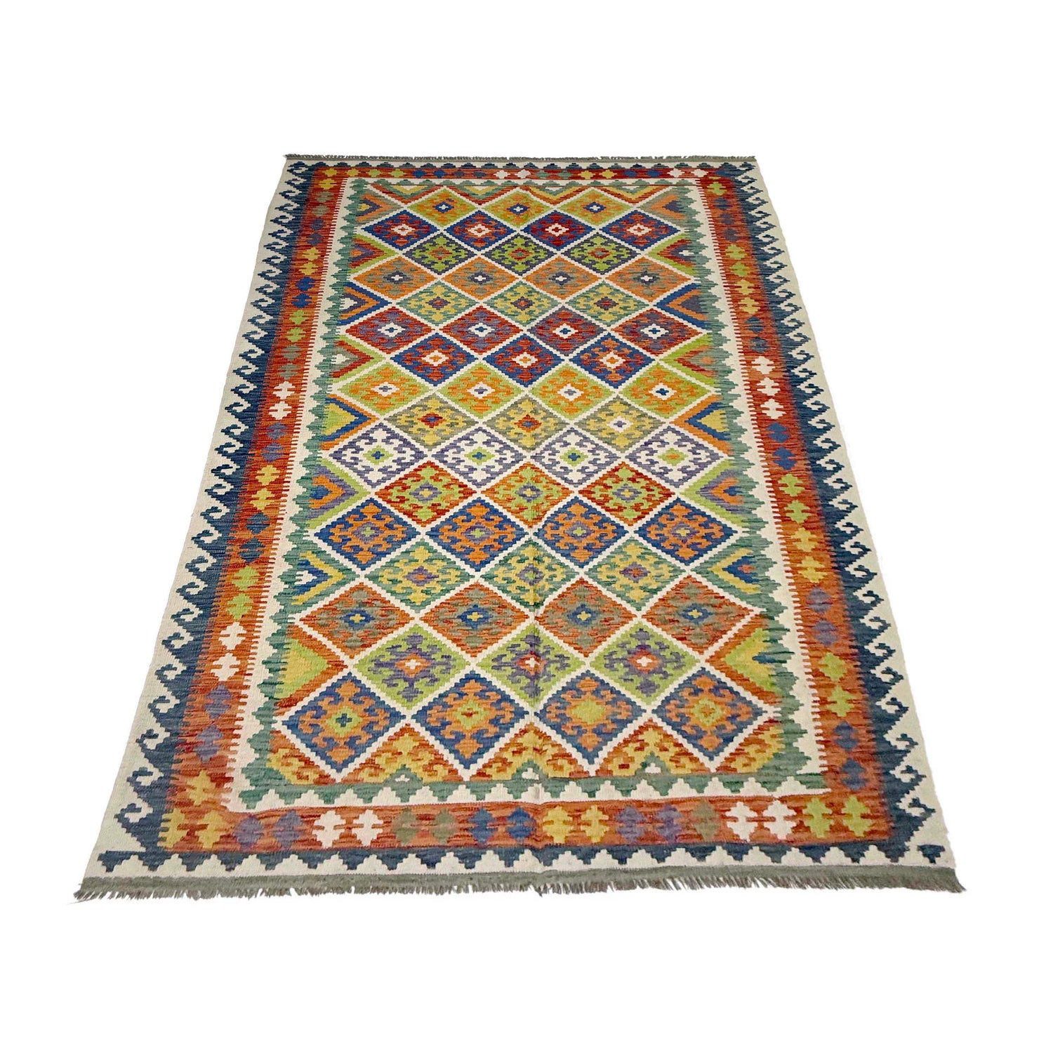 Handmade Vegetable Kelim 6' 9" x 10' 2" (ft) - No. G38826