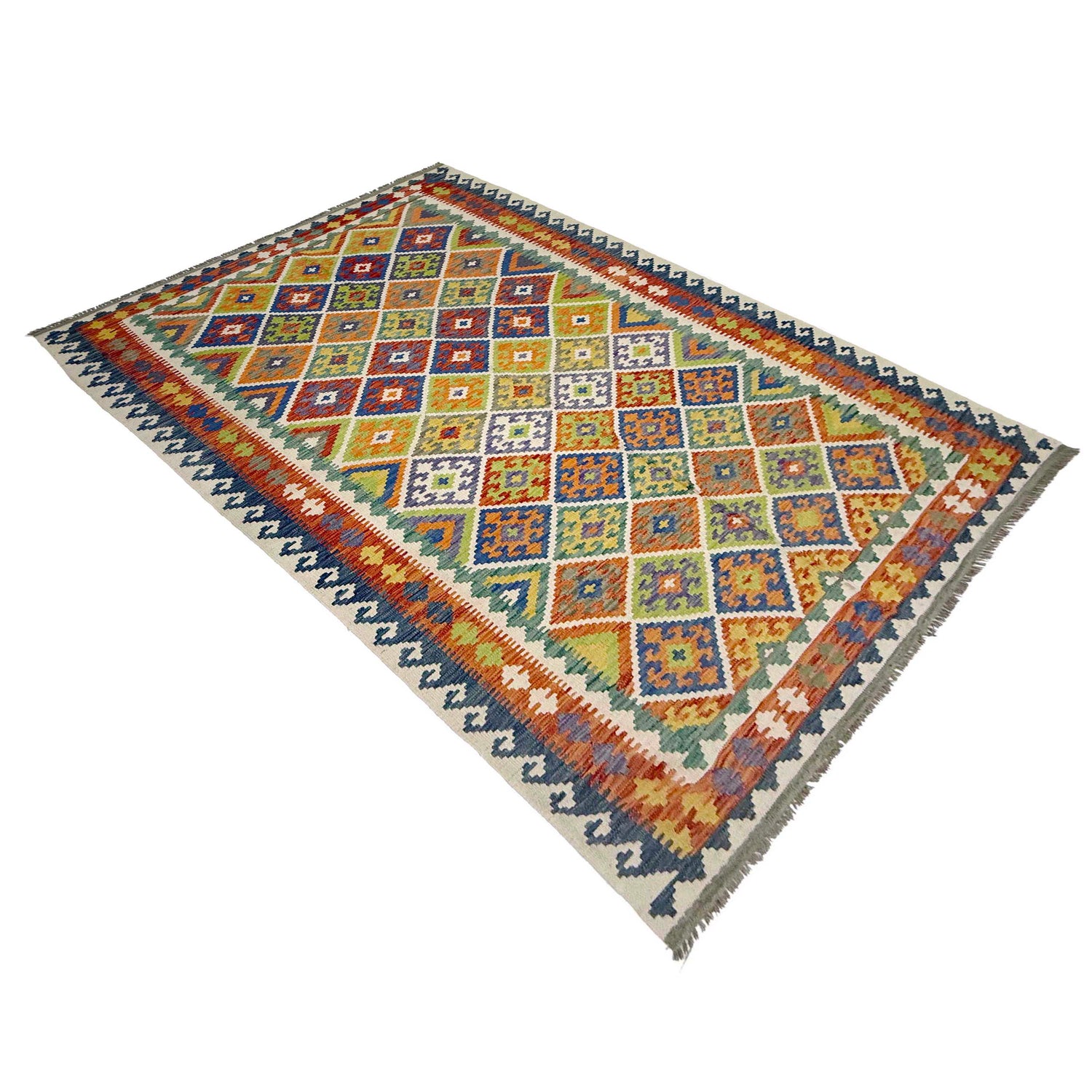 Handmade Vegetable Kelim 6' 9" x 10' 2" (ft) - No. G38826