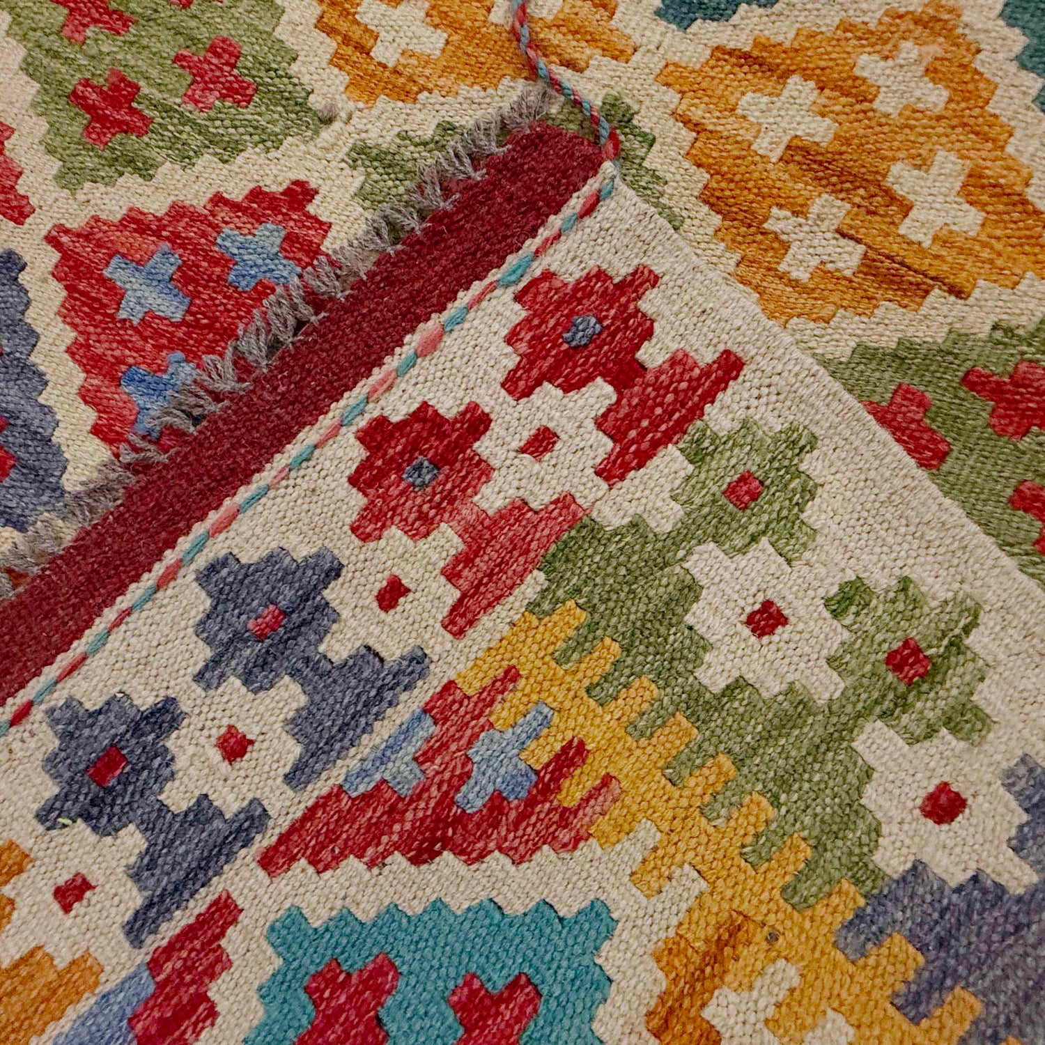 Handmade Vegetable Kilim 6' 11" x 9' 6" (ft) - No. G38828