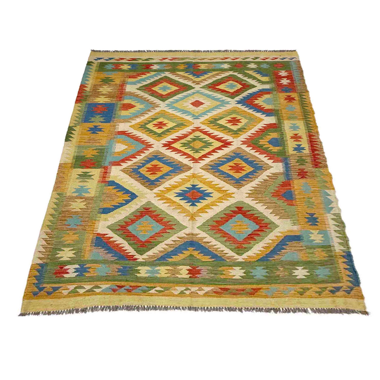 Handmade Vegetable Kilim 5' 6" x 8' 0" (ft) - No. G38836
