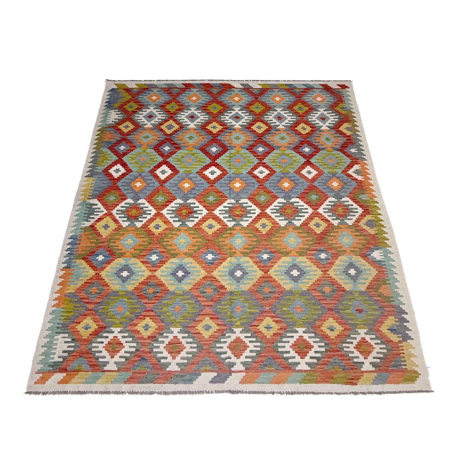 Handmade Vegetable Kelim 6' 7" x 9' 5" (ft) - No. G38839