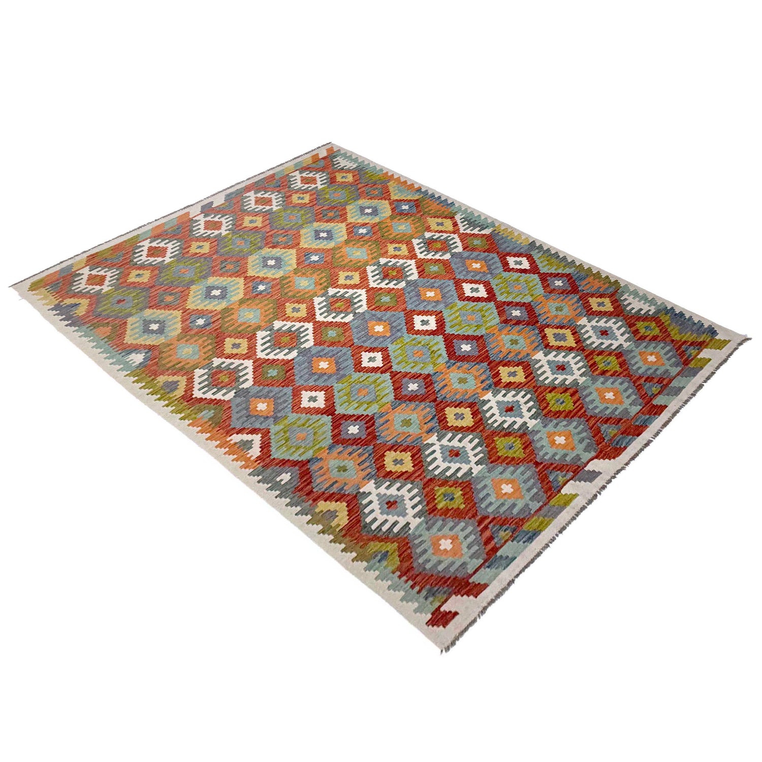 Handmade Vegetable Kelim 6' 7" x 9' 5" (ft) - No. G38839