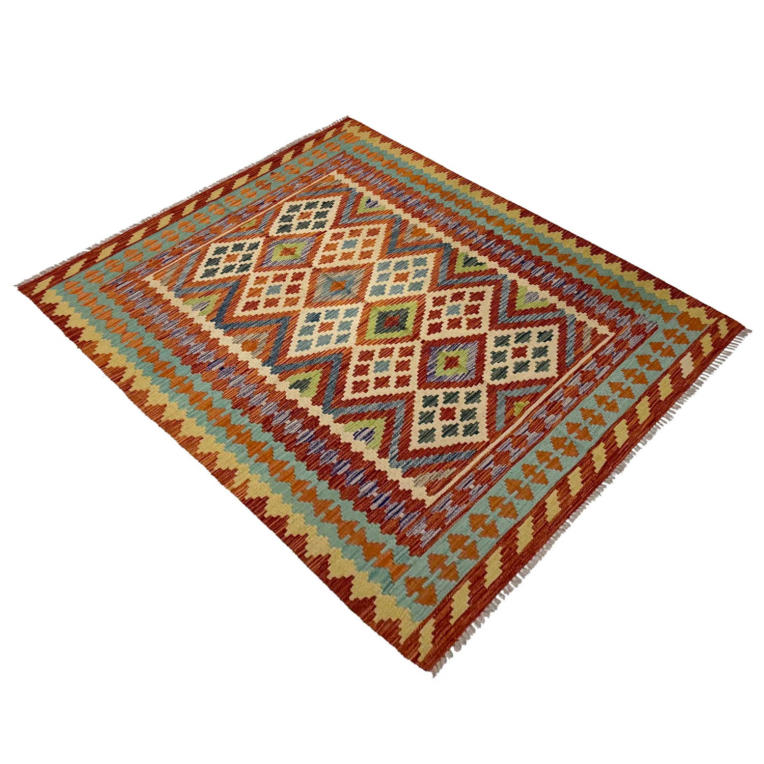 Handmade Vegetable Kilim 4' 10" x 6' 4" (ft) - No. G38843