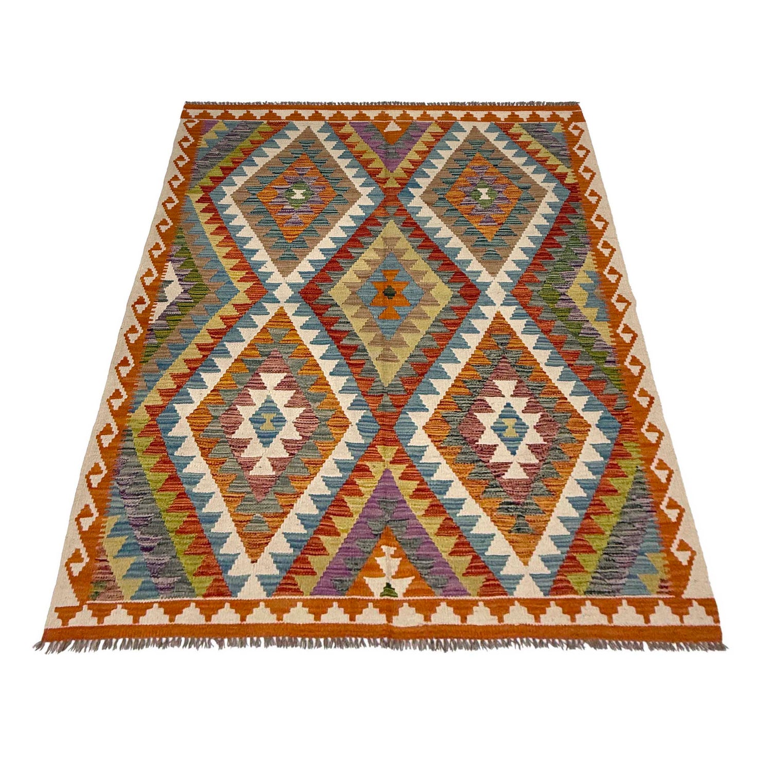 Handmade Vegetable Kelim 4' 11" x 6' 5" (ft) - No. G38844