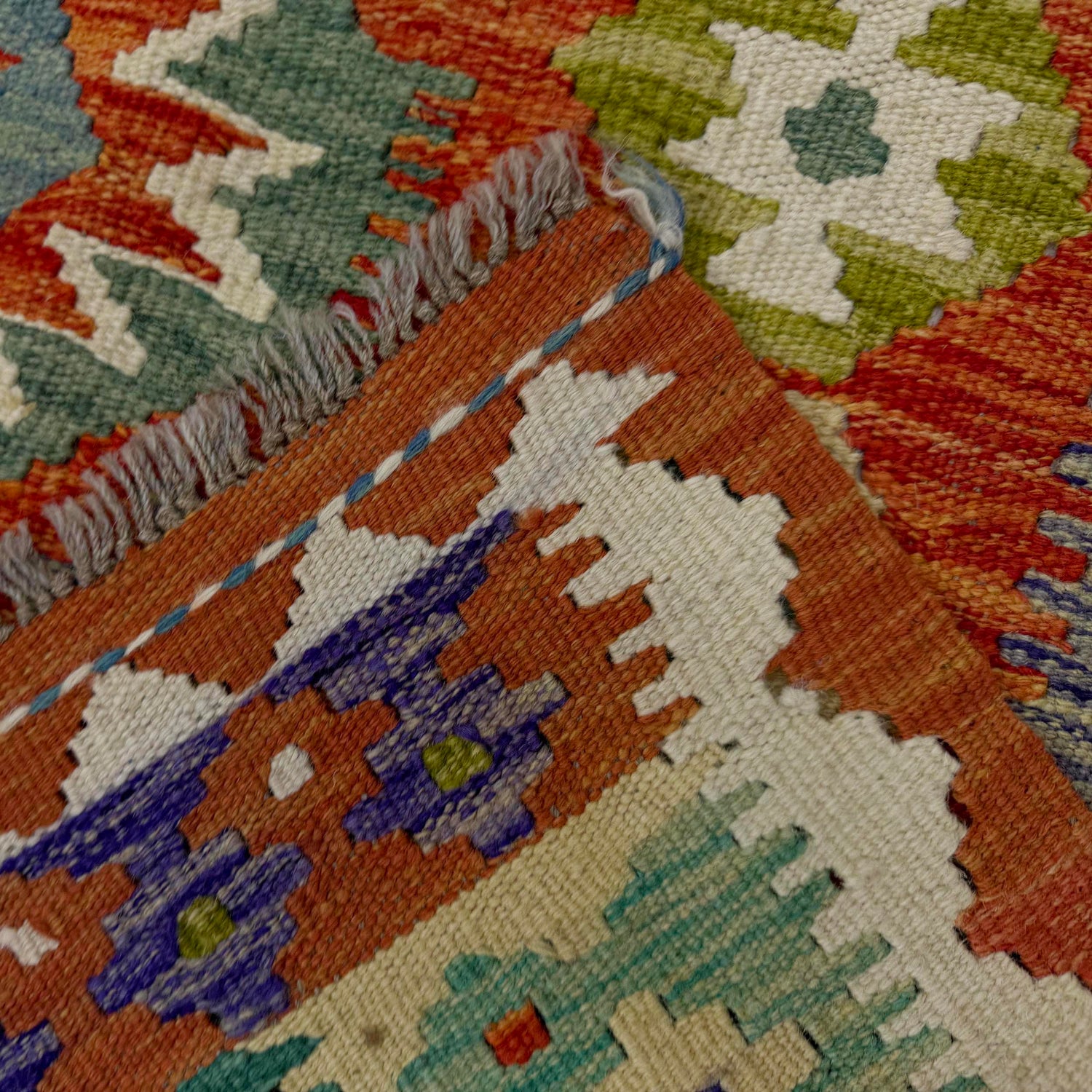 Handmade Vegetable Kelim 5' 0" x 6' 6" (ft) - No. G38872