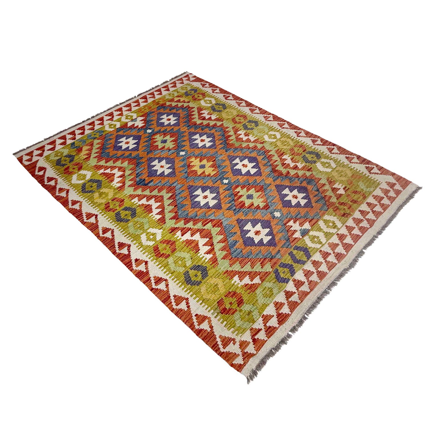 Handmade Vegetable Kilim 4' 5" x 6' 4" (ft) - No. G38880