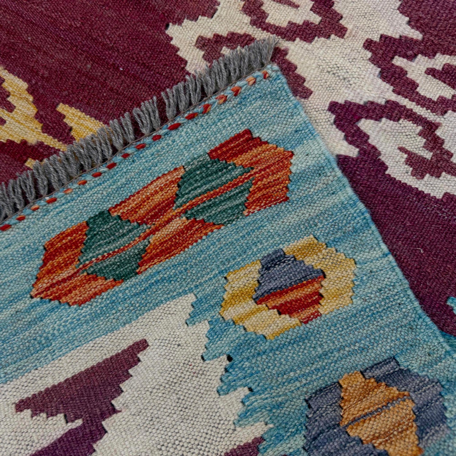 Handmade Vegetable Kilim 4' 5" x 6' 7" (ft) - No. G38881