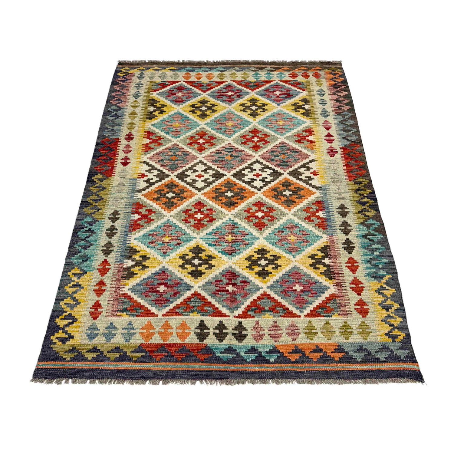 Handmade Vegetable Kelim 4' 3" x 6' 5" (ft) - No. G38882