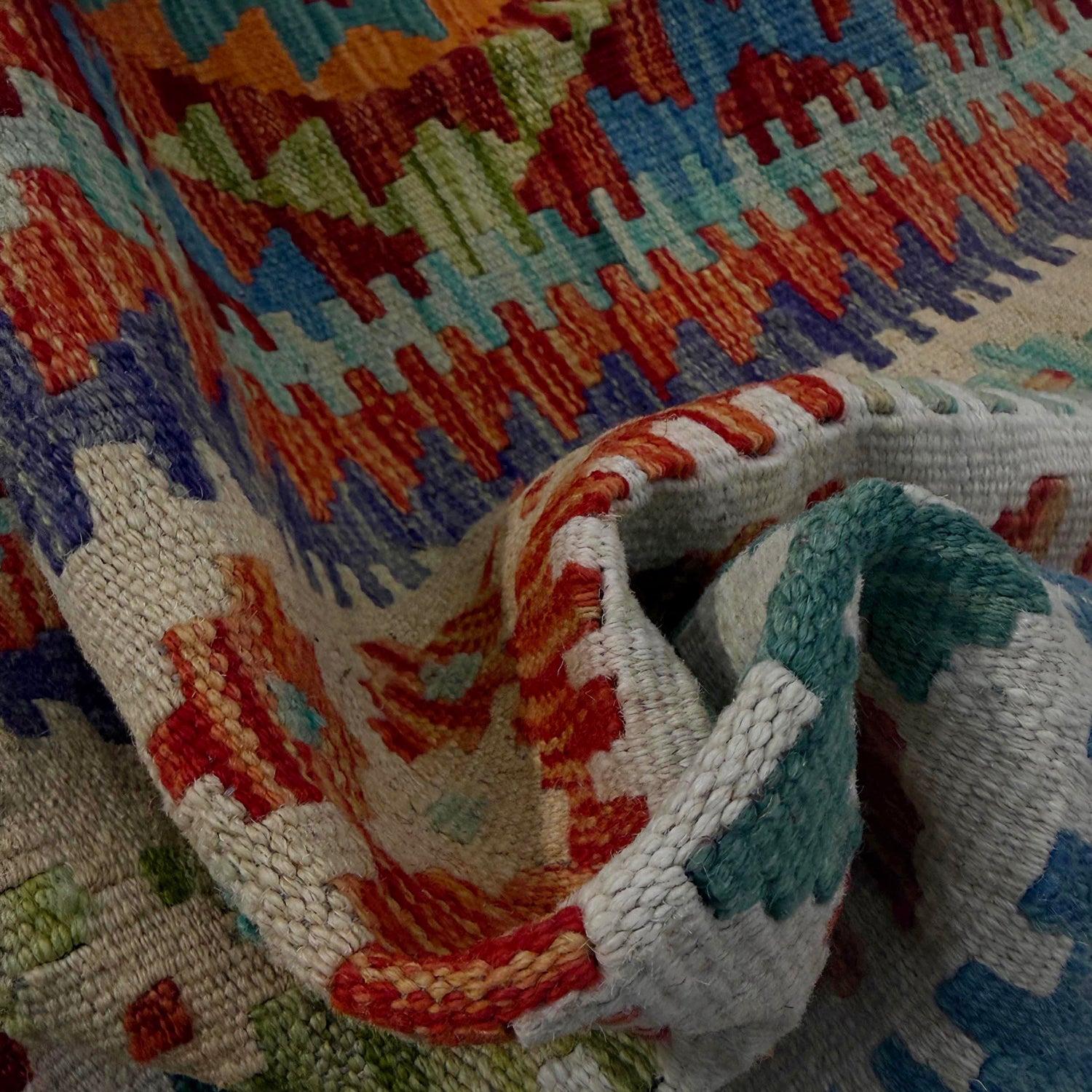 Handmade Vegetable Kelim 5' 1" x 6' 4" (ft) - No. G38886