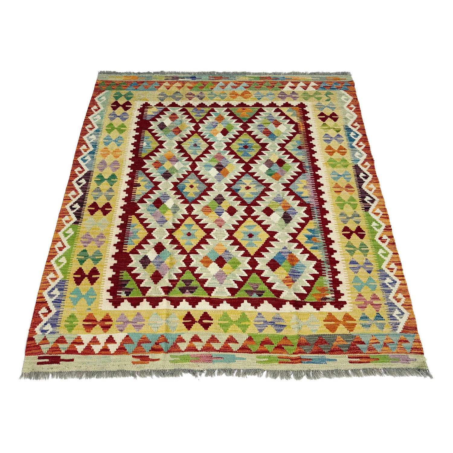 Handmade Vegetable Kilim 4' 10" x 6' 4" (ft) - No. G38887