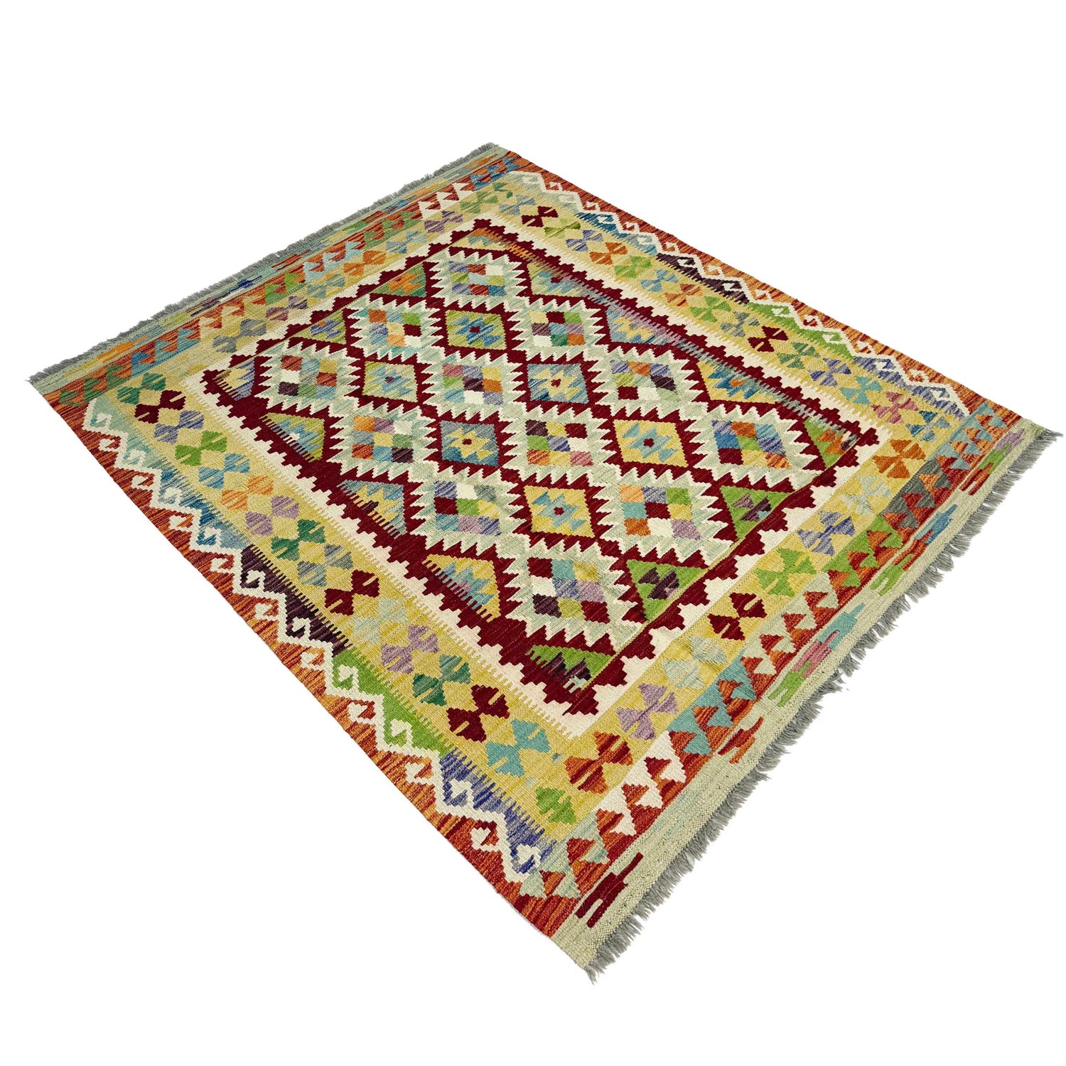 Handmade Vegetable Kilim 4' 10" x 6' 4" (ft) - No. G38887