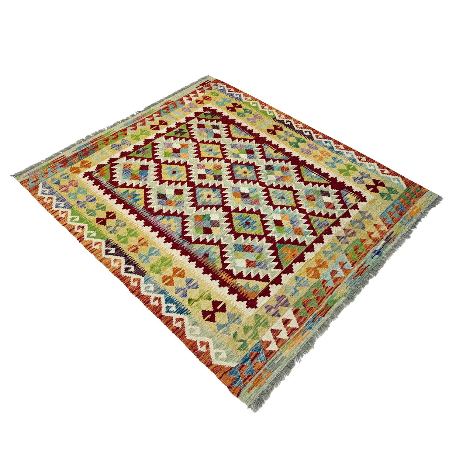 Handmade Vegetable Kilim 4' 10" x 6' 4" (ft) - No. G38887