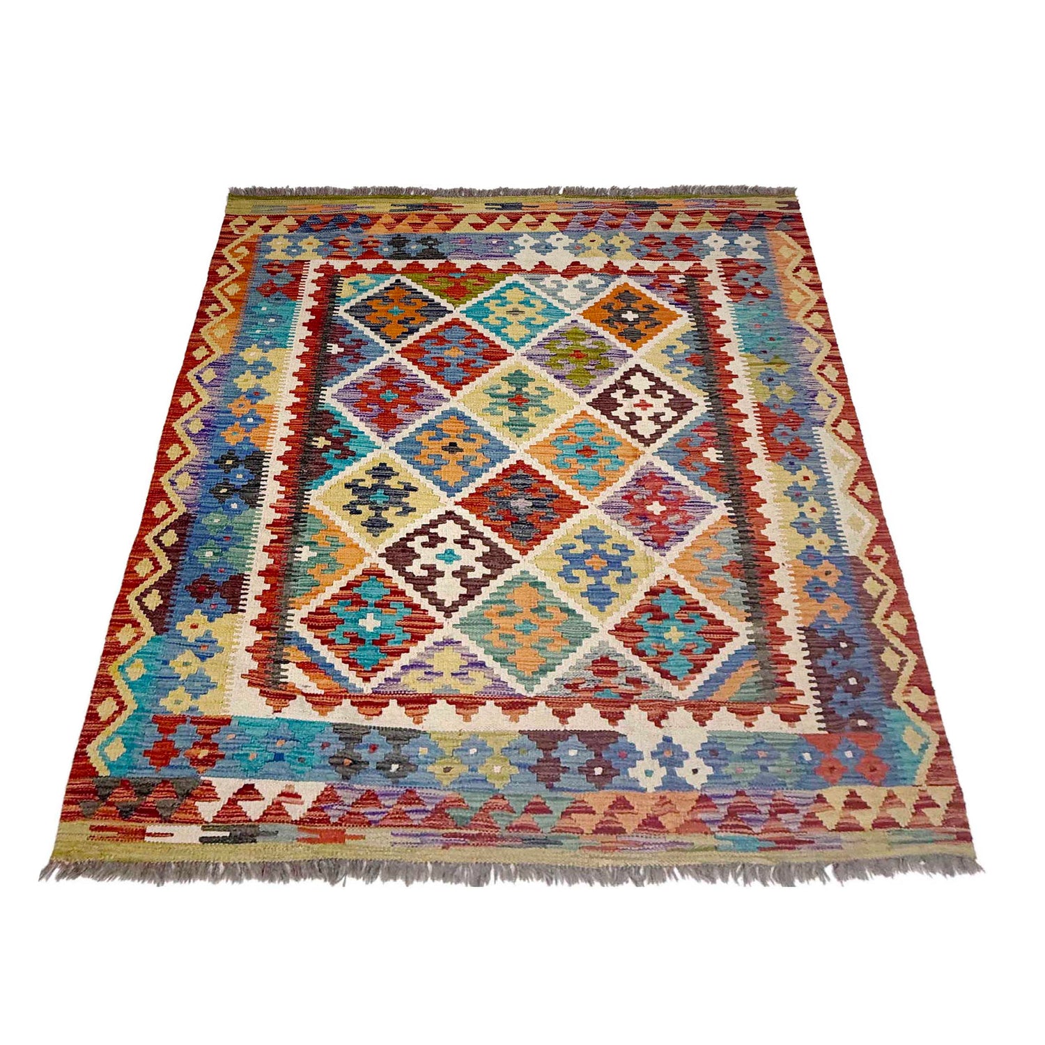 Handmade Vegetable Kelim 5' 2" x 6' 3" (ft) - No. G38891
