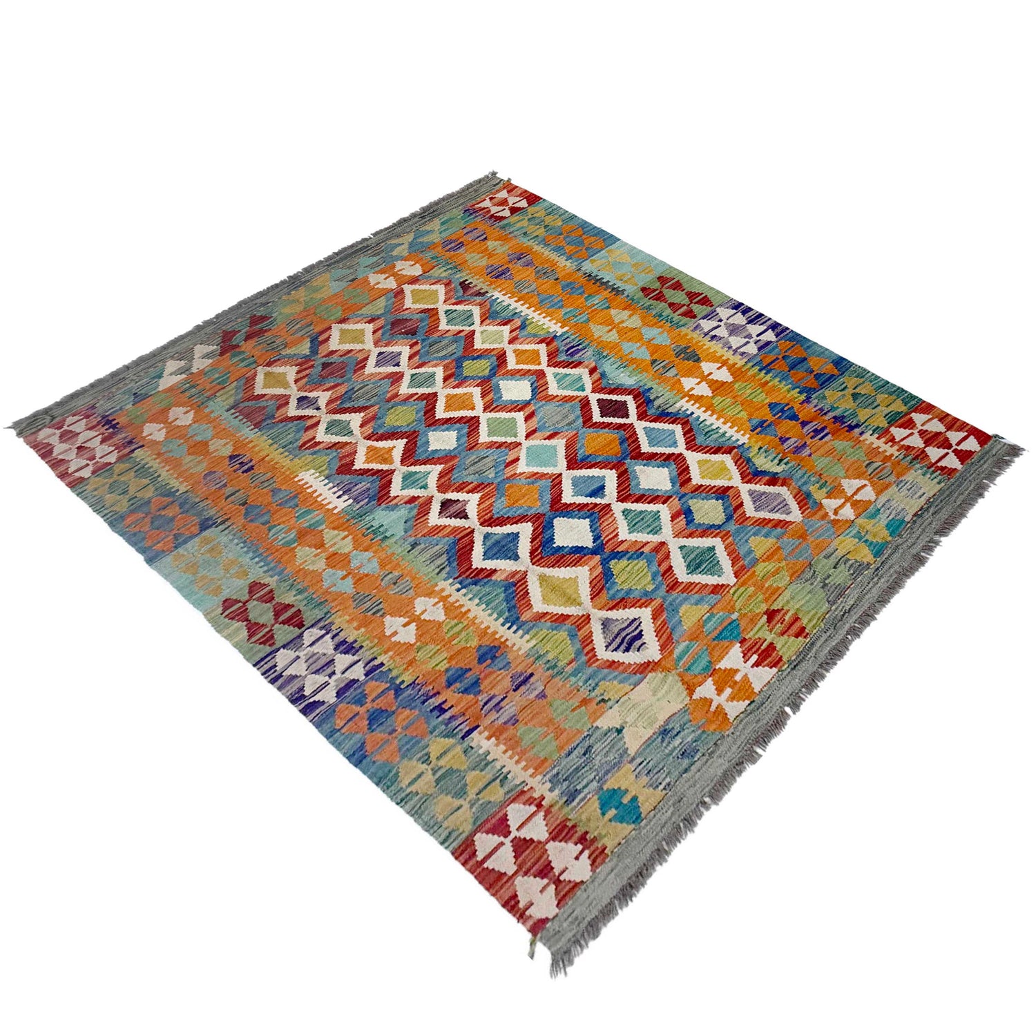 Handmade Vegetable Kilim 4' 10" x 6' 8" (ft) - No. G38892