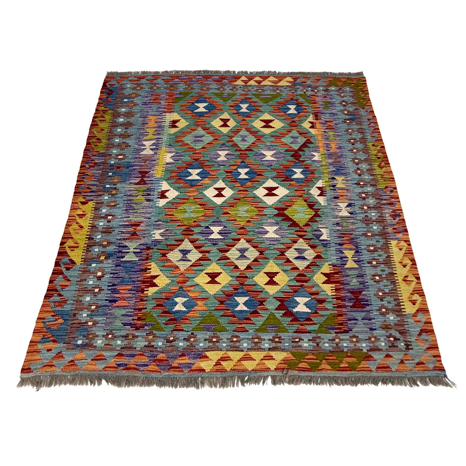 Handmade Vegetable Kilim 4' 11" x 6' 6" (ft) - No. G38893