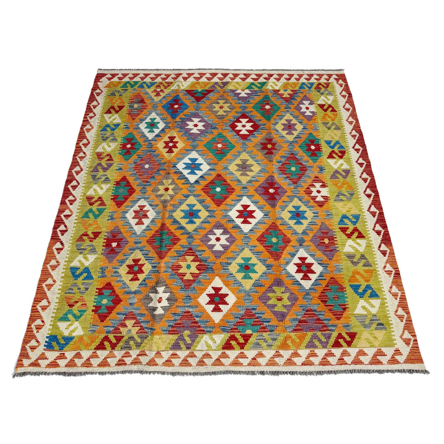 Handmade Vegetable Kelim 4' 10" x 6' 8" (ft) - No. G38897