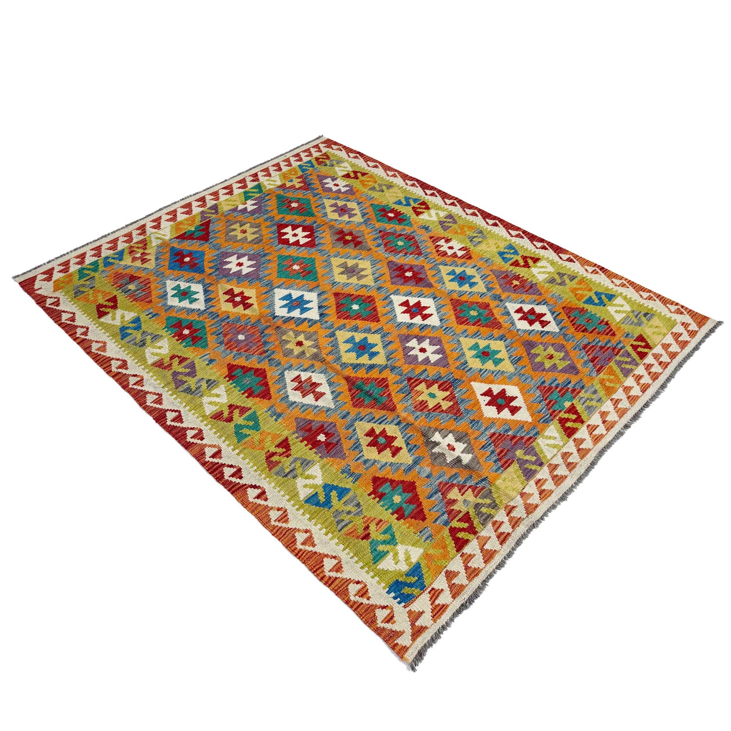 Handmade Vegetable Kelim 4' 10" x 6' 8" (ft) - No. G38897