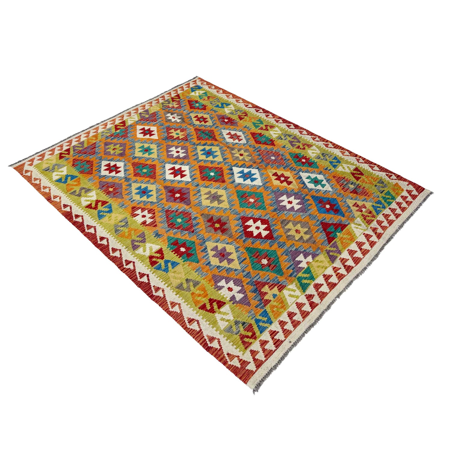 Handmade Vegetable Kelim 4' 10" x 6' 8" (ft) - No. G38897