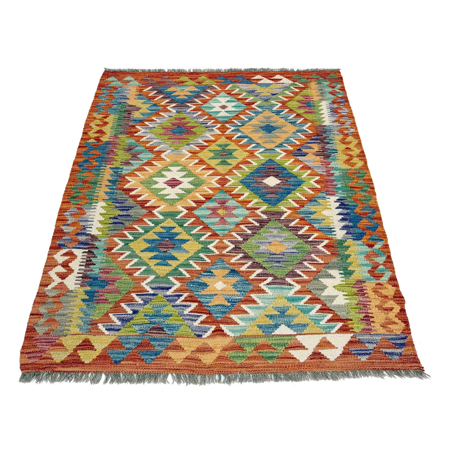 Handmade Vegetable Kelim 3' 4" x 4' 11" (ft) - No. G38899