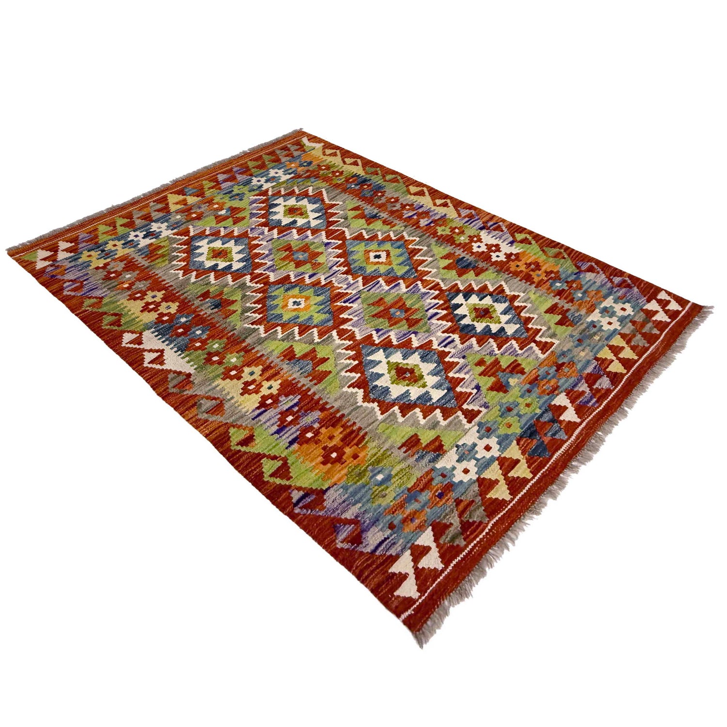 Handmade Vegetable Kilim 3' 5" x 4" 11" (ft) - No. G38900