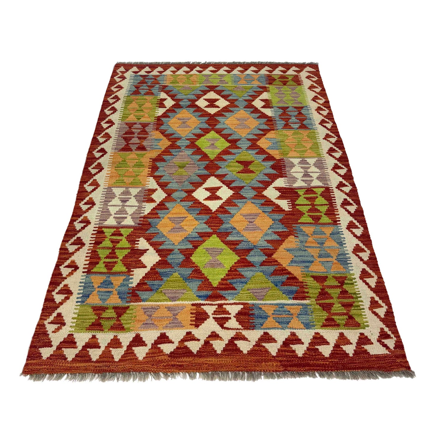 Handmade Vegetable Kelim 3' 5" x 5" 1" (ft) - No. G38902