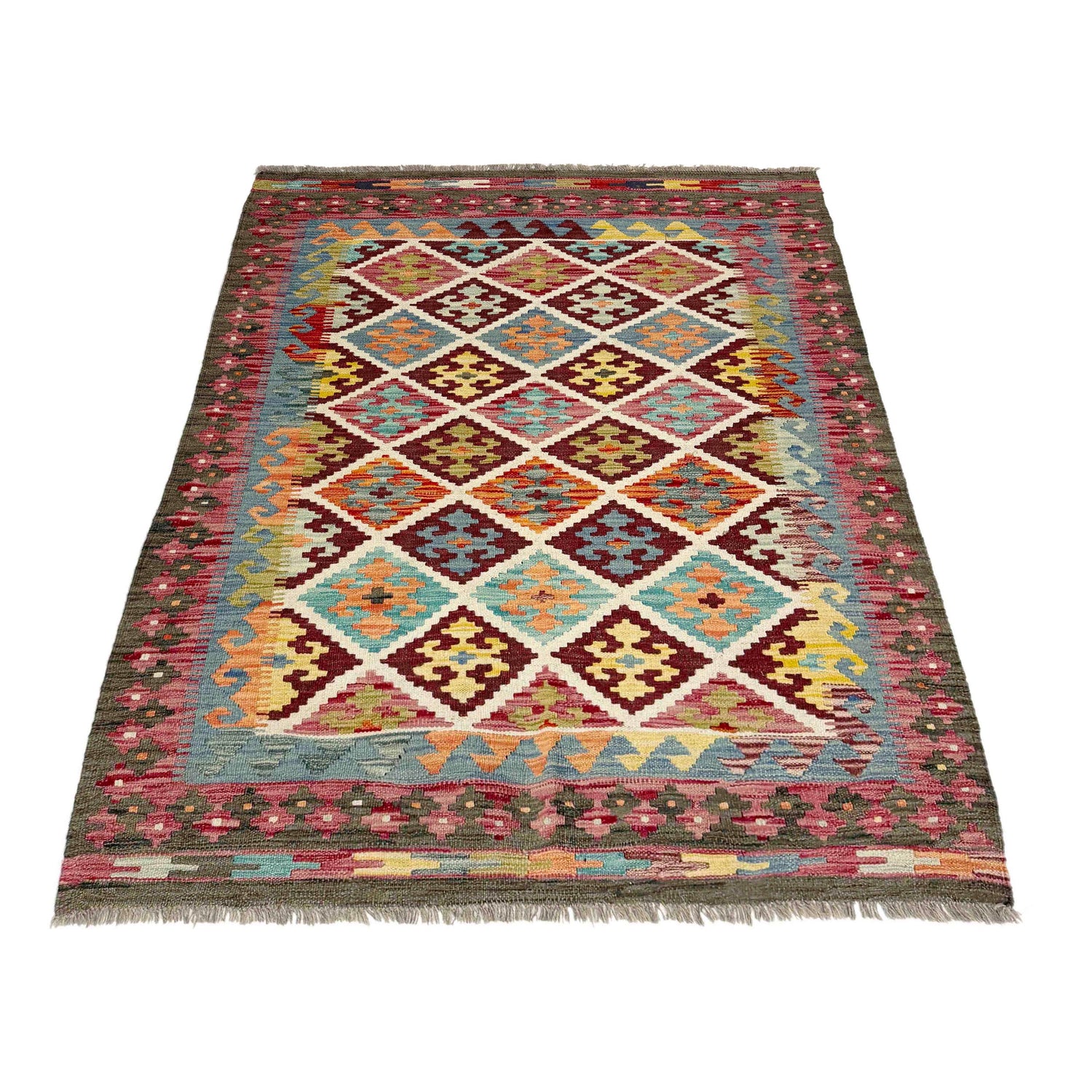 Handmade Vegetable Kilim 4' 2" x 5' 9" (ft) - No. G38903