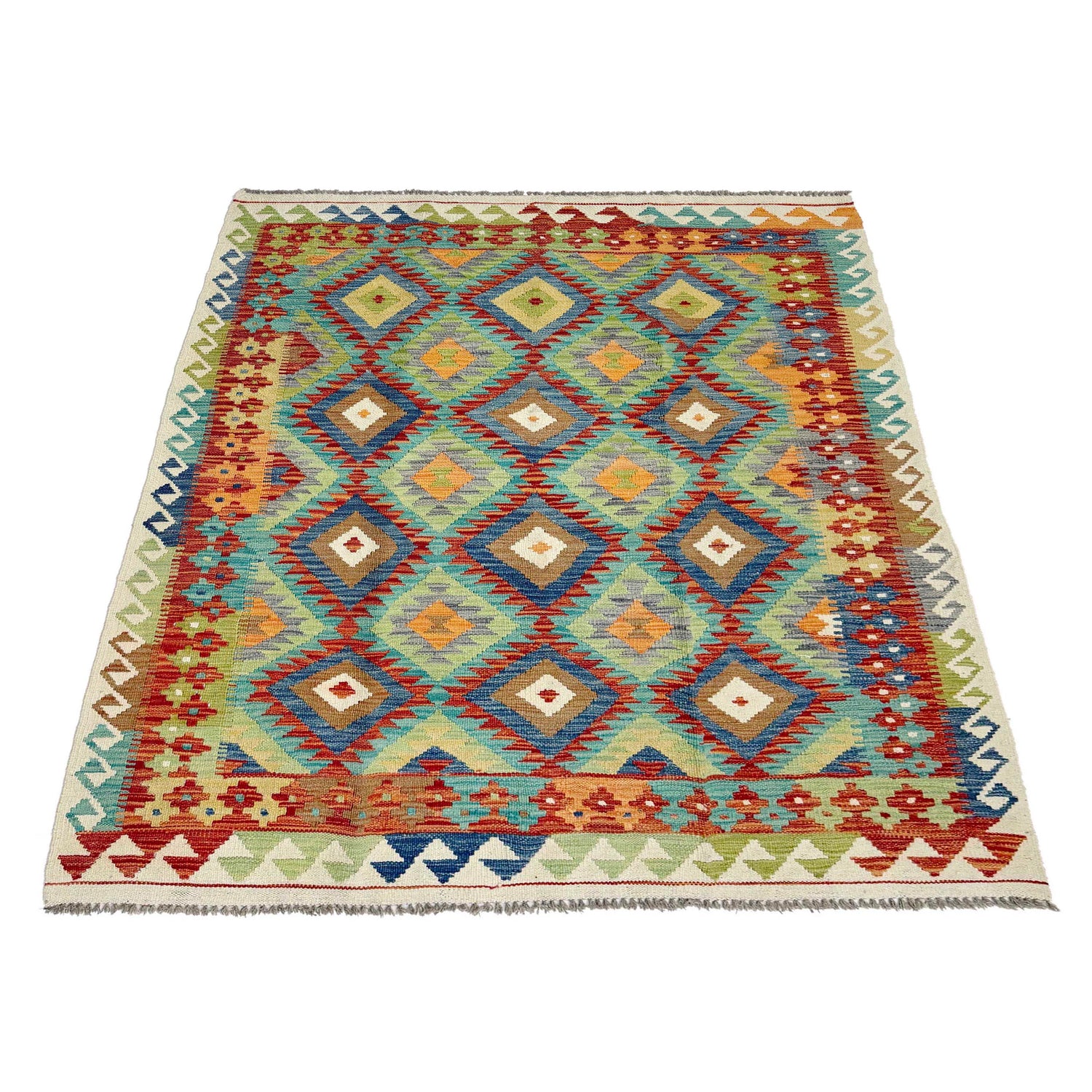 Handmade Vegetable Kilim 5' 1" x 6' 5" (ft) - No. G38906