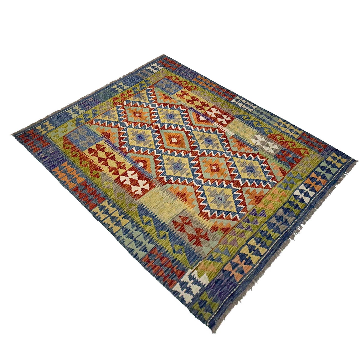 Handmade Vegetable Kilim 5' 0" x 6' 5" (ft) - No. G38908