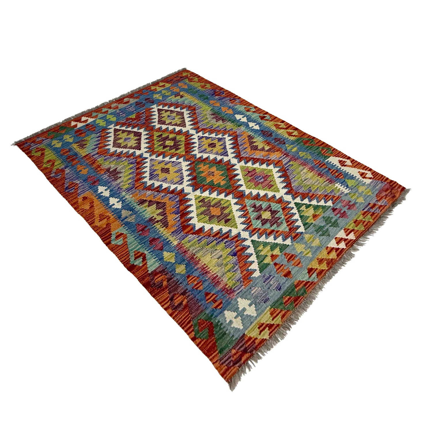 Handmade Vegetable Kilim 3' 5" x 4" 11" (ft) - No. G38910