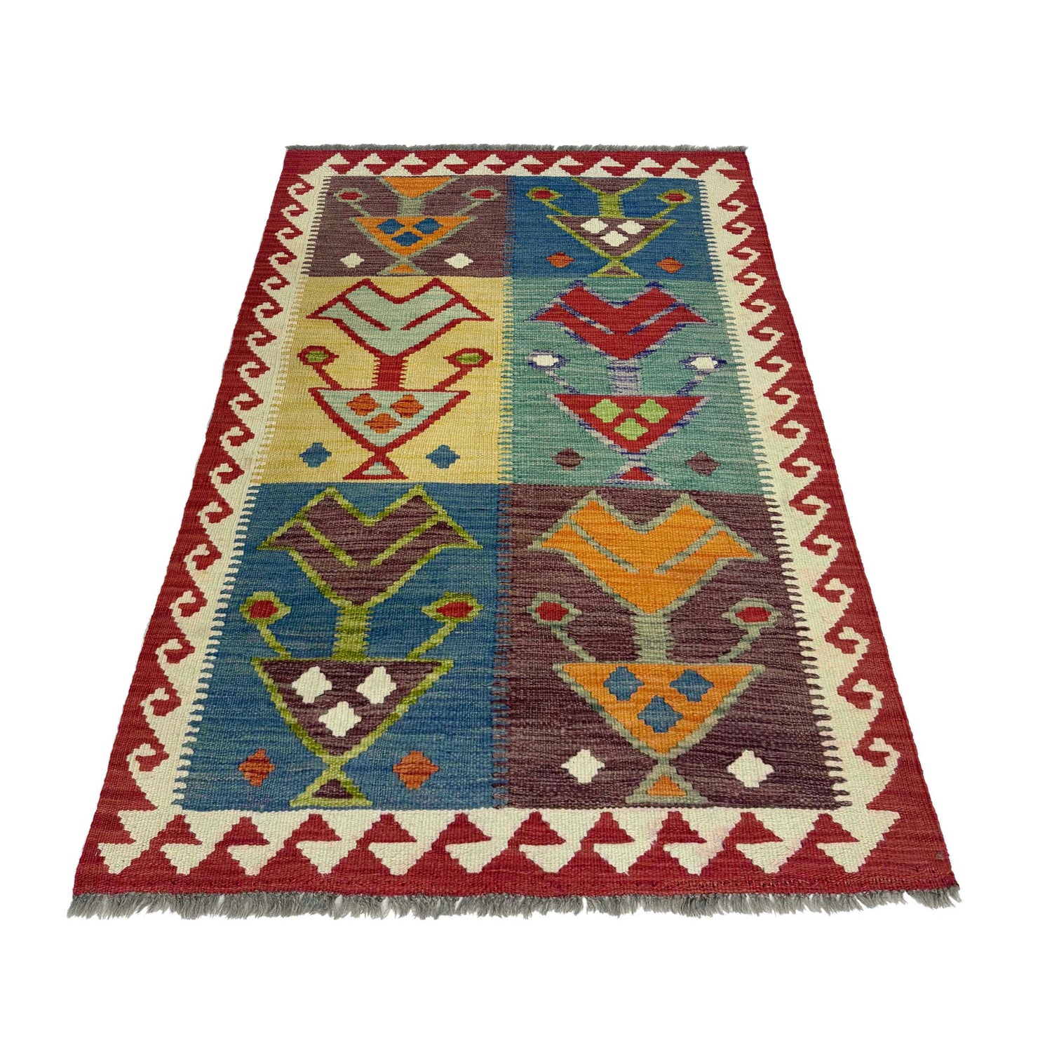 Handmade Vegetable Kelim 3' 1" x 4" 11" (ft) - No. G38914