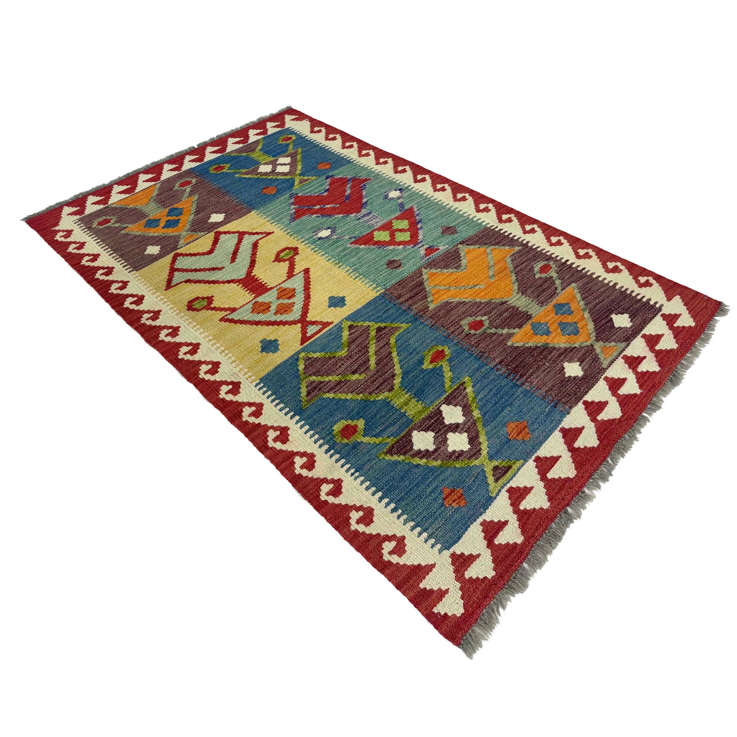 Handmade Vegetable Kelim 3' 1" x 4" 11" (ft) - No. G38914