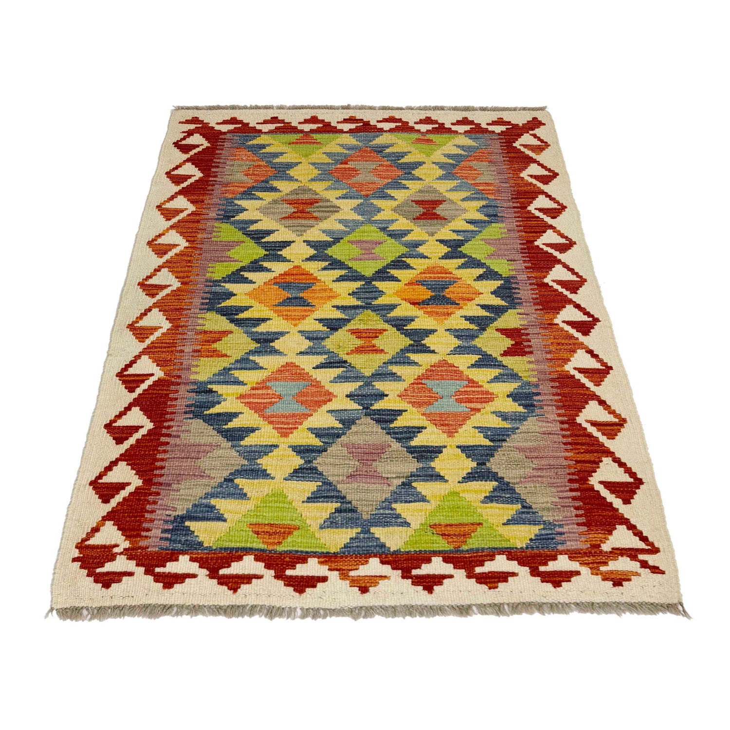 Handmade Vegetable Kilim 3' 1" x 4" 11" (ft) - No. G38915