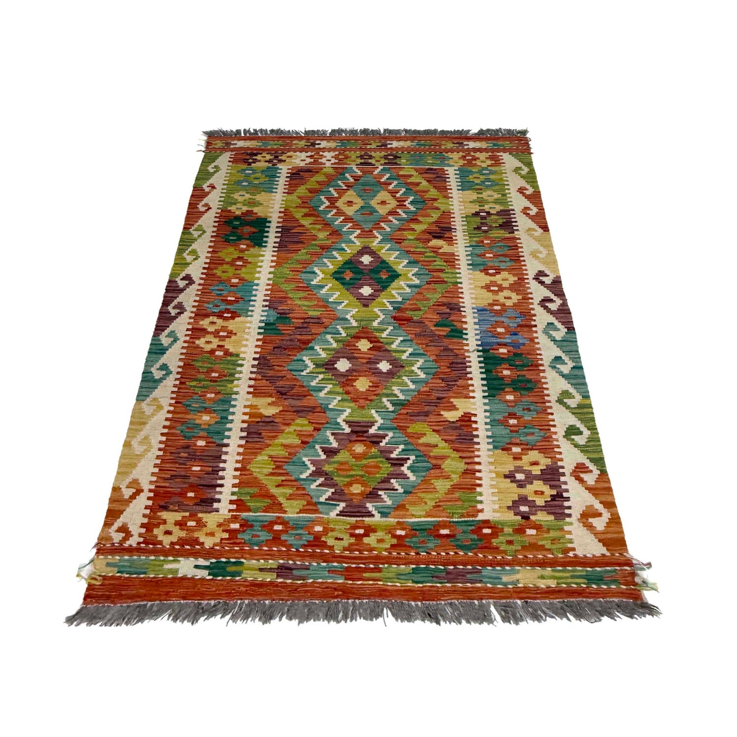 Handmade Vegetable Kelim 3' 3" x 5" 0" (ft) - No. G38917