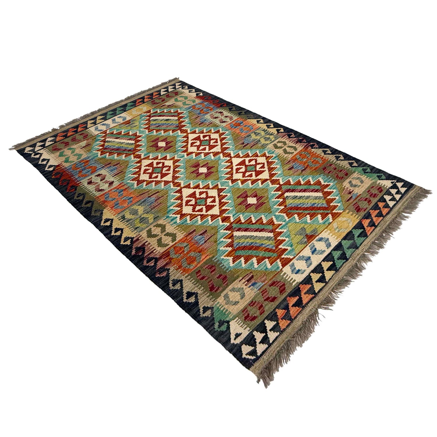 Handmade Vegetable Kilim 3' 5" x 5" 5" (ft) - No. G38918