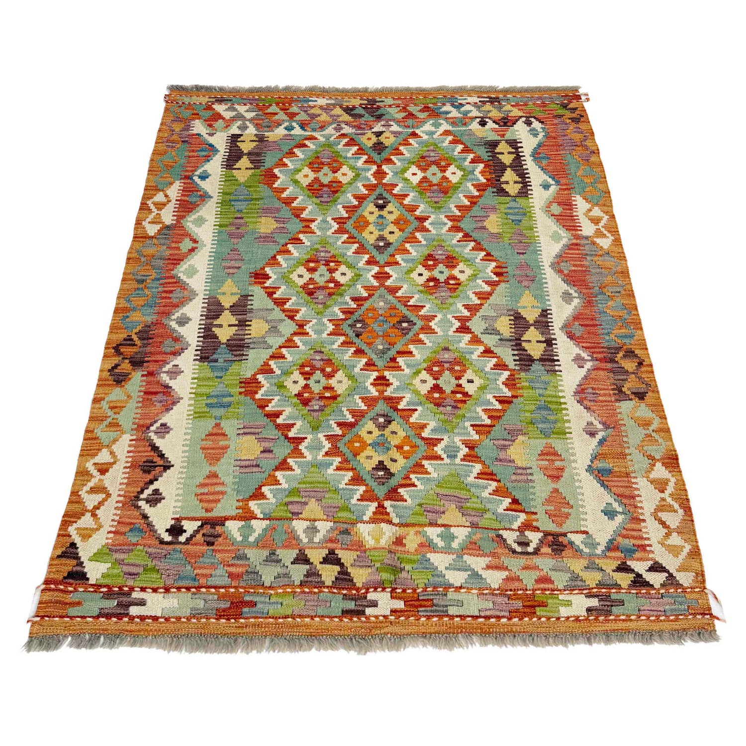 Handmade Vegetable Kelim 3' 6" x 4' 10" (ft) - No. G38921