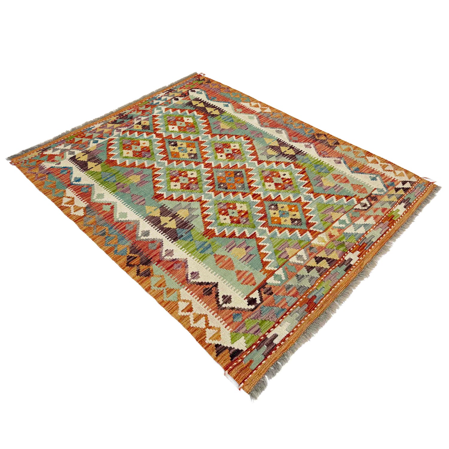 Handmade Vegetable Kelim 3' 6" x 4' 10" (ft) - No. G38921