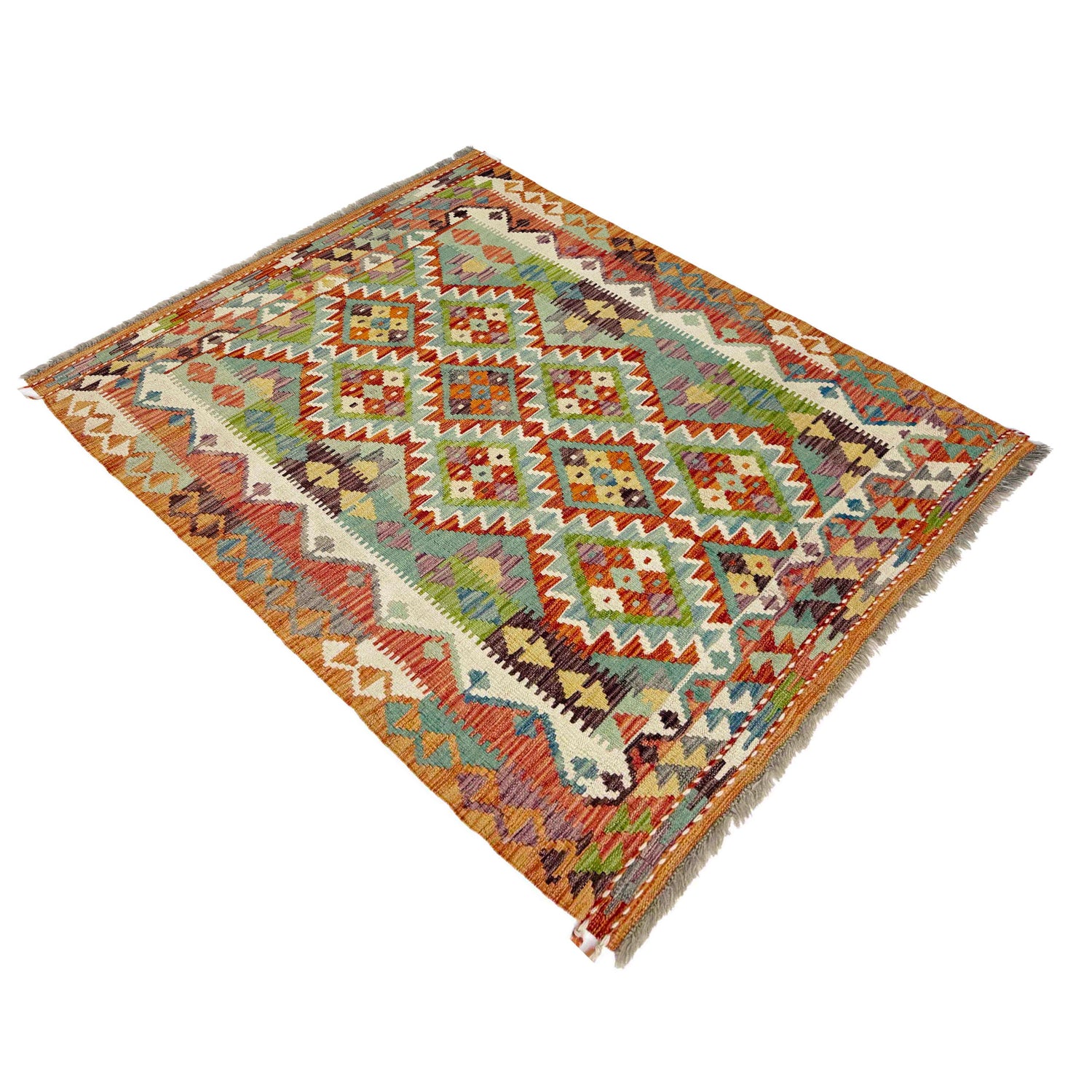 Handmade Vegetable Kelim 3' 6" x 4' 10" (ft) - No. G38921