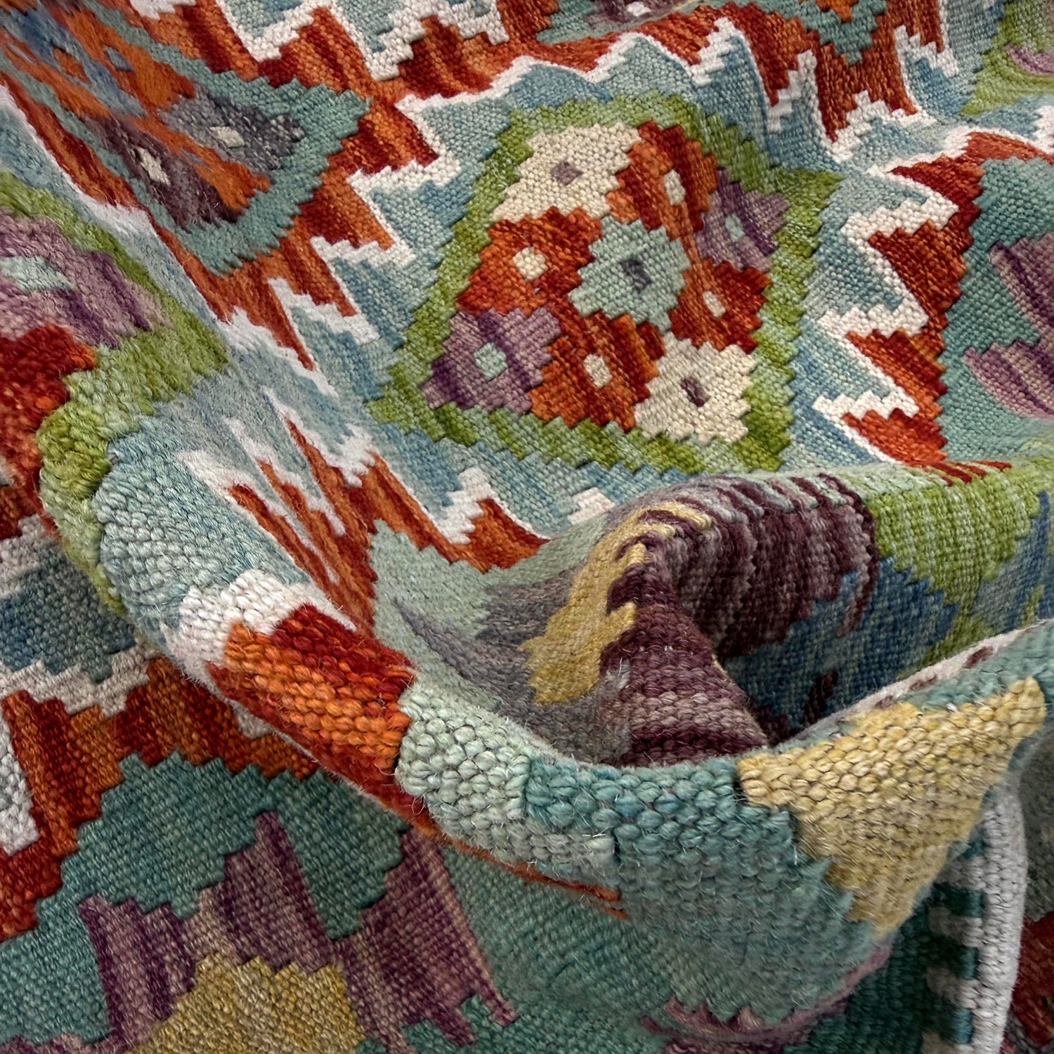 Handmade Vegetable Kelim 3' 6" x 4' 10" (ft) - No. G38921