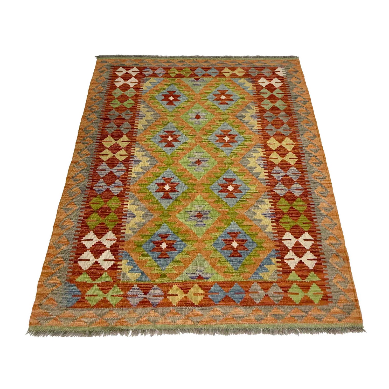 Handmade Vegetable Kelim 3' 6" x 5" 3" (ft) - No. G38922