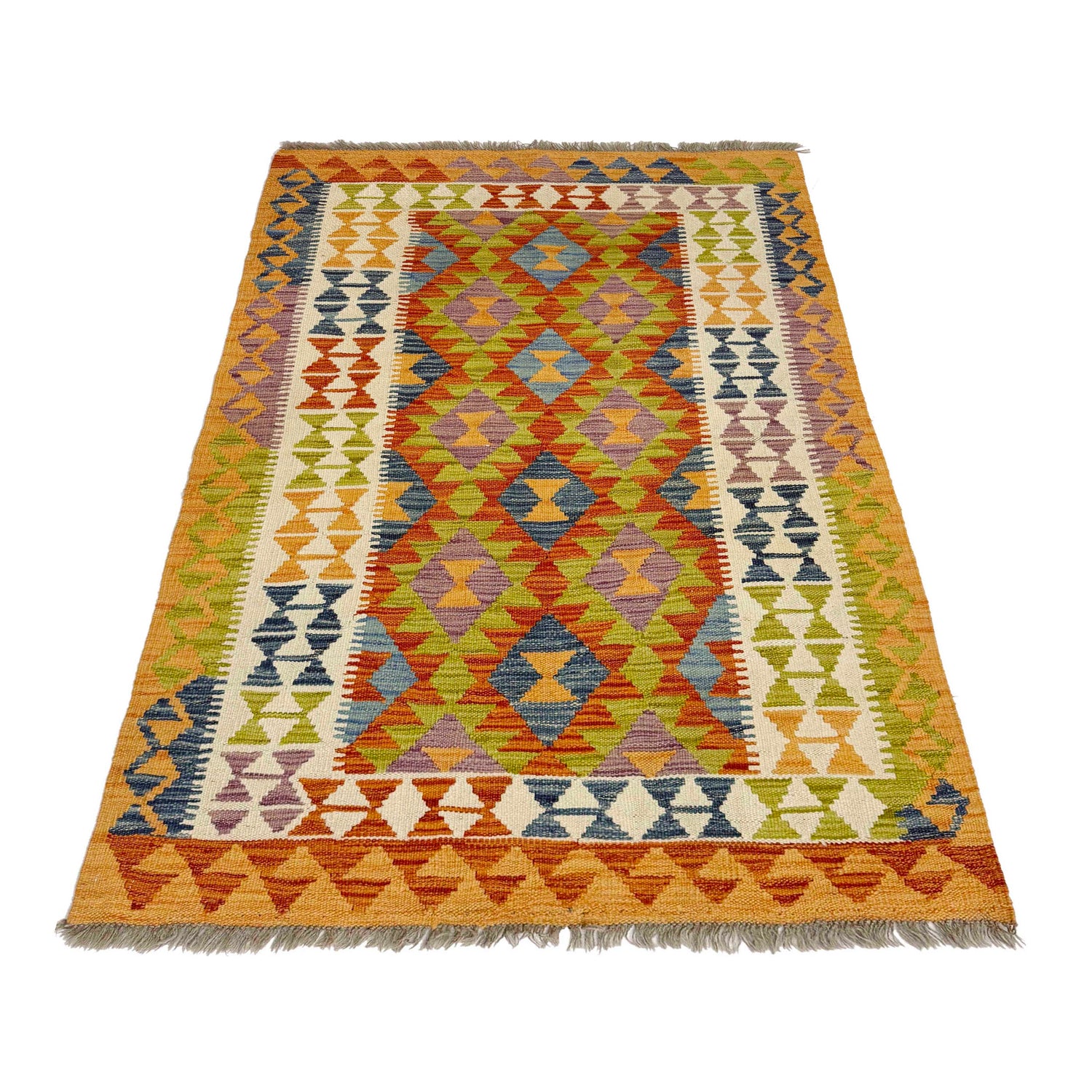 Handmade Vegetable Kelim 3' 5" x 5" 3" (ft) - No. G38924