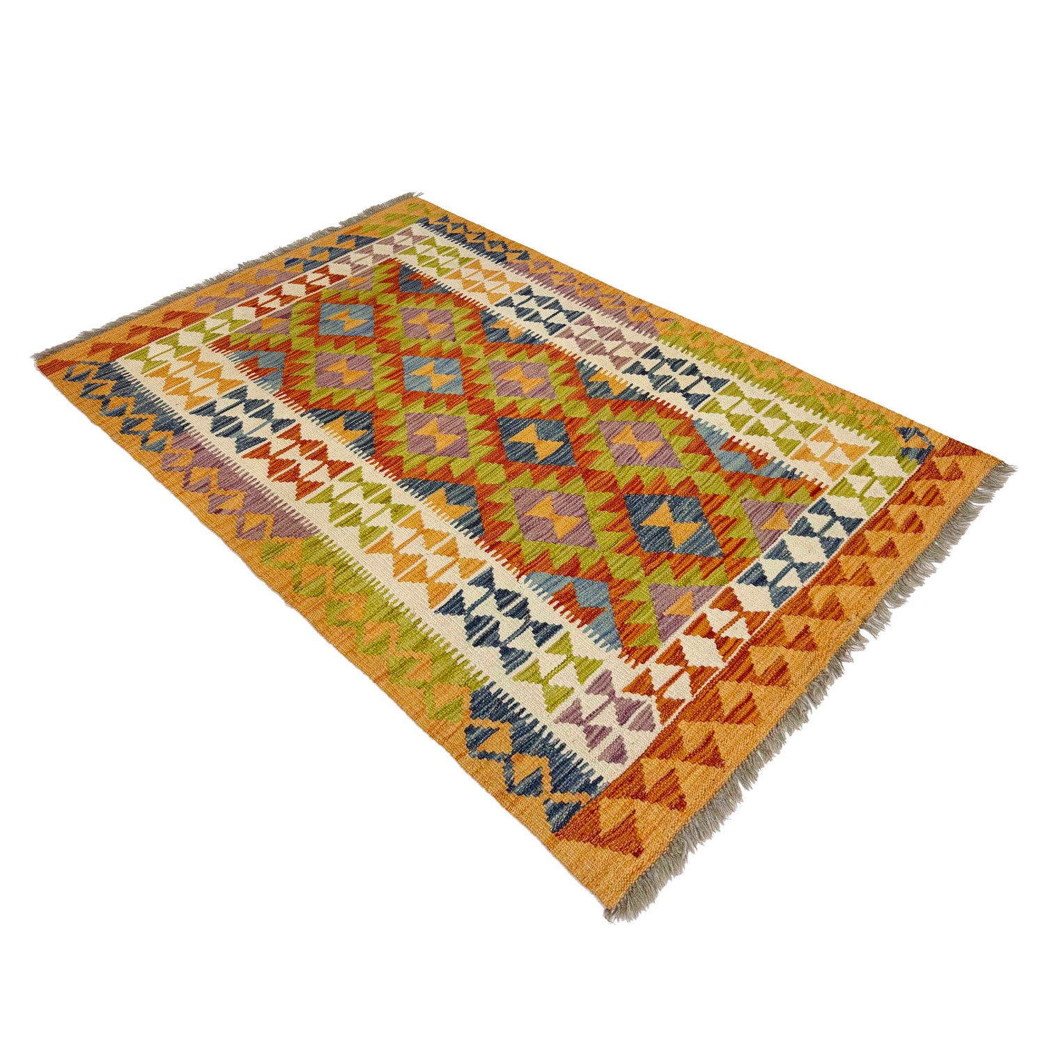 Handmade Vegetable Kelim 3' 5" x 5" 3" (ft) - No. G38924